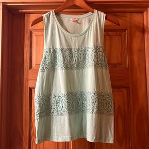 J Crew Tank with pretty embellishments! Size Medium